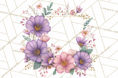 Spring Floral Frames and Borders PNG, Pastel Flower Clipart Product Image 4