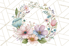 Spring Floral Frames and Borders PNG, Pastel Flower Clipart Product Image 2