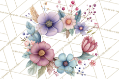 Spring Floral Frames and Borders PNG, Pastel Flower Clipart Product Image 3