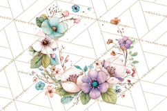 Spring Floral Frames and Borders PNG, Pastel Flower Clipart Product Image 4