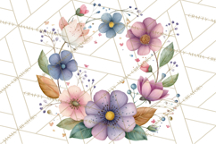 Spring Floral Frames and Borders PNG, Pastel Flower Clipart Product Image 5
