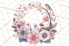 Spring Floral Frames and Borders PNG, Pastel Flower Clipart Product Image 3