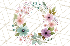 Spring Floral Frames and Borders PNG, Pastel Flower Clipart Product Image 4