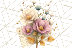Spring Dark Academia Floral Botanical PNG Clipart Product Image 5