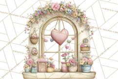 Rustic Valentine Decor Clipart, Burlap Heart PNG Product Image 5