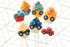 Monster Truck Birthday Party Clipart, Racing Celebration Png Product Image 5
