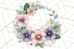 Spring Floral Frames and Borders PNG, Pastel Flower Clipart Product Image 5