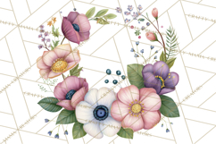 Spring Floral Frames and Borders PNG, Pastel Flower Clipart Product Image 3