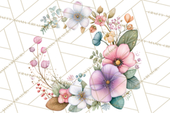 Spring Floral Frames and Borders PNG, Pastel Flower Clipart Product Image 4