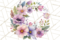 Spring Floral Frames and Borders PNG, Pastel Flower Clipart Product Image 5