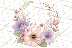 Spring Floral Frames and Borders PNG, Pastel Flower Clipart Product Image 2
