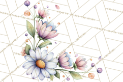 Spring Floral Frames and Borders PNG, Pastel Flower Clipart Product Image 3