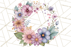 Spring Floral Frames and Borders PNG, Pastel Flower Clipart Product Image 4