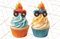 Monster Truck Birthday Party Clipart, Racing Celebration Png Product Image 2
