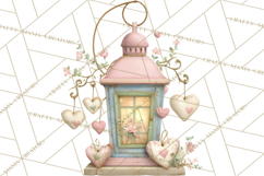 Rustic Valentine Decor Clipart, Burlap Heart PNG Product Image 2