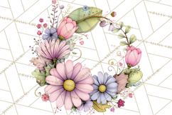 Spring Floral Frames and Borders PNG, Pastel Flower Clipart Product Image 2