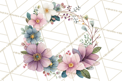 Spring Floral Frames and Borders PNG, Pastel Flower Clipart Product Image 3