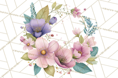 Spring Floral Frames and Borders PNG, Pastel Flower Clipart Product Image 5