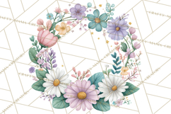 Spring Floral Frames and Borders PNG, Pastel Flower Clipart Product Image 4