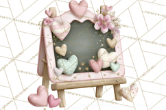Rustic Valentine Decor Clipart, Burlap Heart PNG Product Image 3