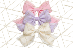 Bows Clipart, Girly Pastel Decorative Png, Layered Satin Product Image 4