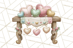 Rustic Valentine Decor Clipart, Burlap Heart PNG Product Image 4