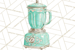 50s Retro Kitchen Clipart, Vintage 1950s Kitchen Appliances Product Image 4