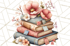 Spring Reading Clipart, Cozy Book Lovers PNG Product Image 3