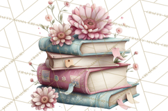 Spring Reading Clipart, Cozy Book Lovers PNG Product Image 4