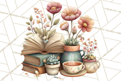 Spring Reading Clipart, Cozy Book Lovers PNG Product Image 5