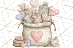 Rustic Valentine Decor Clipart, Burlap Heart PNG Product Image 5