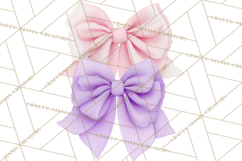 Bows Clipart, Girly Pastel Decorative Png, Layered Satin Product Image 5
