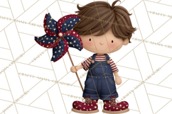 Patriotic Kids Clipart for 4th of July, USA Children PNG Product Image 5