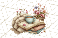 Spring Reading Clipart, Cozy Book Lovers PNG Product Image 3