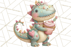 Valentine Dinosaur Clipart PNG, Cute Valentine Dinosaurs Product Image 2