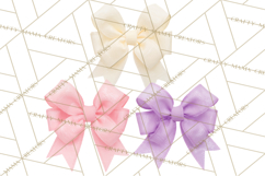 Bows Clipart, Girly Pastel Decorative Png, Layered Satin Product Image 2