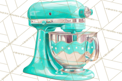 50s Retro Kitchen Clipart, Vintage 1950s Kitchen Appliances Product Image 2