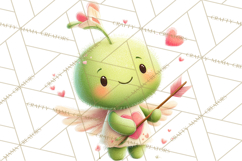 Green Alien Valentine Clipart PNG, Cute Alien Valentines Product Image 3