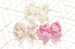 Bows Clipart, Girly Pastel Decorative Png, Layered Satin Product Image 3