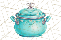 50s Retro Kitchen Clipart, Vintage 1950s Kitchen Appliances Product Image 3