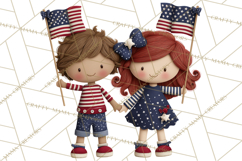 Patriotic Kids Clipart for 4th of July, USA Children PNG Product Image 4