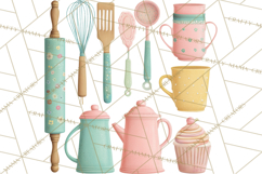 50s Retro Kitchen Clipart, Vintage 1950s Kitchen Appliances Product Image 4