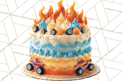 Monster Truck Birthday Party Clipart, Racing Celebration Png Product Image 4