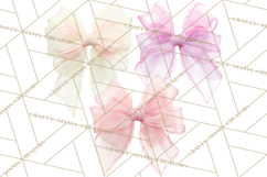 Bows Clipart, Girly Pastel Decorative Png, Layered Satin Product Image 4