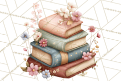 Spring Reading Clipart, Cozy Book Lovers PNG Product Image 3