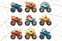 Monster Truck Birthday Party Clipart, Racing Celebration Png Product Image 3