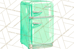 50s Retro Kitchen Clipart, Vintage 1950s Kitchen Appliances Product Image 3