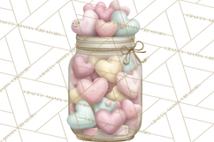 Rustic Valentine Decor Clipart, Burlap Heart PNG Product Image 3