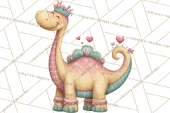 Valentine Dinosaur Clipart PNG, Cute Valentine Dinosaurs Product Image 3