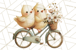 Vintage Spring Chicks Clipart, Cute Baby Chick Gardening Product Image 3
